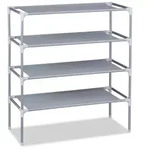 Relaxdays Stoff Schuhregal Stecksystem, 4 Ebenen, f&uuml;r 12 Paar Schuhe, Schuhst&auml;nder