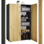 VCM Schuhschrank Lona Anthrazit / Honig-Eiche H. 110 x B. 70 x T. 39 cm