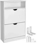 tectake Schuhschrank Calea mit 2 Kippf&auml;chern f&uuml;r 12 Paar Schuhe 60 x 24 x 102 cm