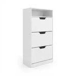 Relaxdays Schuhschrank mit Ablage, HBT: 140x60x24 cm, f&uuml;r 14 Paar, 3 Klappen, Flur,