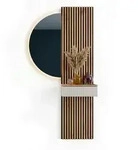 Planetm&ouml;bel AMYRA Flur-Set 50 cm - Gold Eiche / Wei&szlig; - Mit LED Spiegel NIVORA...