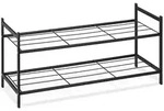 Relaxdays Metall Schuhregal, 2 Ebenen, stapelbar, Flur Schuhgestell HBT 33,5 x 70 x