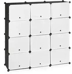 Relaxdays Schuhschrank, 24 F&auml;cher mit T&uuml;ren, Regalsystem modular, Kunststoff &