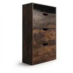 Relaxdays Schuhschrank mit Ablage, HBT: 140x80x24 cm, f&uuml;r 18 Paar, 3 Klappen, Flur,