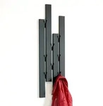 DanDiBo Garderobe Wand Schwarz Metall 96642 Wandgarderobe mit 8 Haken Schmal