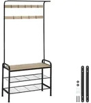 tectake Garderobe 85,5x36x184cm Industrial Holz Hell, Eiche Sonoma