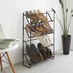 Yamazaki Schuhregal mit 4 Ablagen schwarz platzsparend schmal Metall...