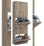 VCM Schuhschrank Sipos Sonoma-Eiche H. 170 x B. 59 x T. 22 cm