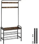 tectake Garderobe 85,5x36x184cm Industrial Holz Dunkel, Rustikal
