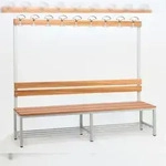 Garderobenbank mit Haken 1-seitig mit Schuhrost HxBxT 170x200x30cm Marke SZAGATO 