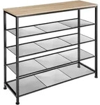 tectake Schuhregal Sheffield 100x30,5x93cm 100 x 30,5 x 93 cm Industrial Holz Hell,