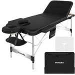 TECTAKE 3 Zonen Massageliege Phuket, Tragetasche, Aluminiumgestellschwarz