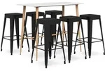 vidaXL 7-tlg. Bar-Set Wei&szlig; und Schwarz