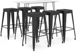 vidaXL 7-tlg. Bar-Set Wei&szlig; und Schwarz