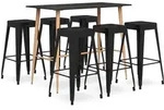 vidaXL 7-tlg. Bar-Set Schwarz