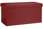 Relaxdays Faltbare Sitzbank 38 x 76 x 38 cm HxBxT, 2-Sitzer m. Stauraum, Kunstleder