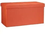 Relaxdays Faltbare Sitzbank 38 x 76 x 38 cm HxBxT, 2-Sitzer m. Stauraum, Kunstleder
