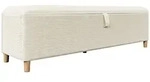 STILVORA Aufbewahrungs-Fu&szlig;bank Cord Beige 165x38x46 cm mit hydraulischem...