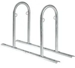 Baumarktplus Fahrradanlehnb&uuml;gel 140 x 88 cm Stahl feuerverzinkt &Oslash; 50 mm grau