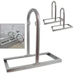 Baumarktplus 2 x Fahrradanlehnb&uuml;gel 90 x 84 cm Stahl feuerverzinkt &Oslash; 49 mm grau