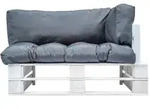 vidaXL Garten-Palettensofa mit Grauen Kissen Kiefernholz