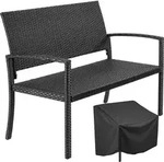 TecTake GmbH tectake 2-Sitzer Gartenbank MURAT, Polyrattan Geflecht,
