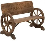 OKWISH Gartenbank 2-Sitzer Holz Dunkelbraun 114x58x80 cm, rustikales Design mit