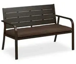 Relaxdays Gartenbank mit Sitzkissen, Holzoptik, HBT: 78 x 118 x 66 cm, 2-Sitzer,