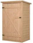 OKWISH Ger&auml;teschrank f&uuml;r den Au&szlig;enbereich aus Holz in Naturholz, 75x56x115...