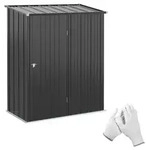 OKWISH Ger&auml;teschrank aus Stahl Schwarz 161,5x94,5x196 cm, verzinkt,...