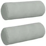 vidaXL Bolsterkissen 2 St&uuml;ck Hellgrau &Oslash; 25 x 70 cm Cordstoff