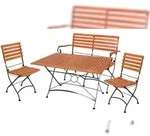 DELUKE Garten-Sitzgruppe BJORN - Eukalyptus, Schwarz, Ohne Armlehne 