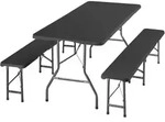 TecTake GmbH tectake 3-teilig Campingtischgarnitur Panja klappbar, wetterfest,