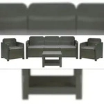 Positano Polymer Sofagarnitur (Greenpol), 5 Sitze. Farbe Anthrazit