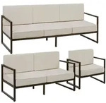 tectake Garten-Loungeset Comosa f&uuml;r 6 Personen, XXL-Polsterung Braun/Beige