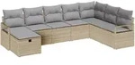 vidaXL Garten-Sofa-Set 8 pcs Beige und Hellgrau 287 x 177 x 85 cm