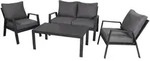 DELUKE Gartenloungeset CARMEN 4-tlg - Polyester, Grau | Gartenm&ouml;bel Set Garten