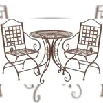 CLP Gartenm&ouml;bel Set Viro mit 2 St&uuml;hlen Metall HBT: 92x176x70 cm antik braun