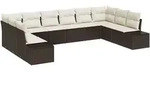 vidaXL Gartensofa-set 10 stk. Braun Poly-Rattan