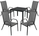 Gartengarnitur Sitzgarnitur 5-teilig 90x90cm Non-Wood Anthrazit