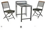 Merxx Patmos Set 5tlg., 2 Klappstuhl, 2 Sitzkissen, 1 Balkonklappentisch,