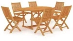 vidaXL 7-tlg. Garten-Essgruppe Massivholz Teak