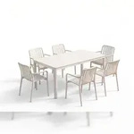 KAWOLA Gartenm&ouml;bel Set MIAVA 7-tlg. Aluminium cremefarben
