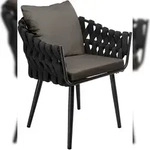CLP Gartensessel Naxos Anthrazit mit Sitzkissen Metall HBT: 77x61x60 cm grau