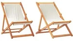 vidaXL Klappbare Strandst&uuml;hle 2 Stk. Cremewei&szlig; Stoff