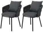 Mendler 2er-Set Aluminium-Gartenstuhl HWC-P89, Gartensessel Outdoor Stuhl,