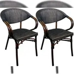 CLP 2er Set Bistrostuhl Sorva Stoff HBT: 83x57x57 cm coffee
