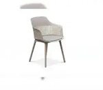 KAWOLA Gartenstuhl ALTEA Outdoor Kunststoff beige mit Kissen