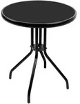 Mojawo Gartentisch Bistrotisch Rund &Oslash;60xH70cm Glas/Metall schwarz Balkontisch