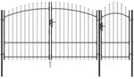 vidaXL Gartentor mit Spitze Grau 195 x 400 cm aus Stahl